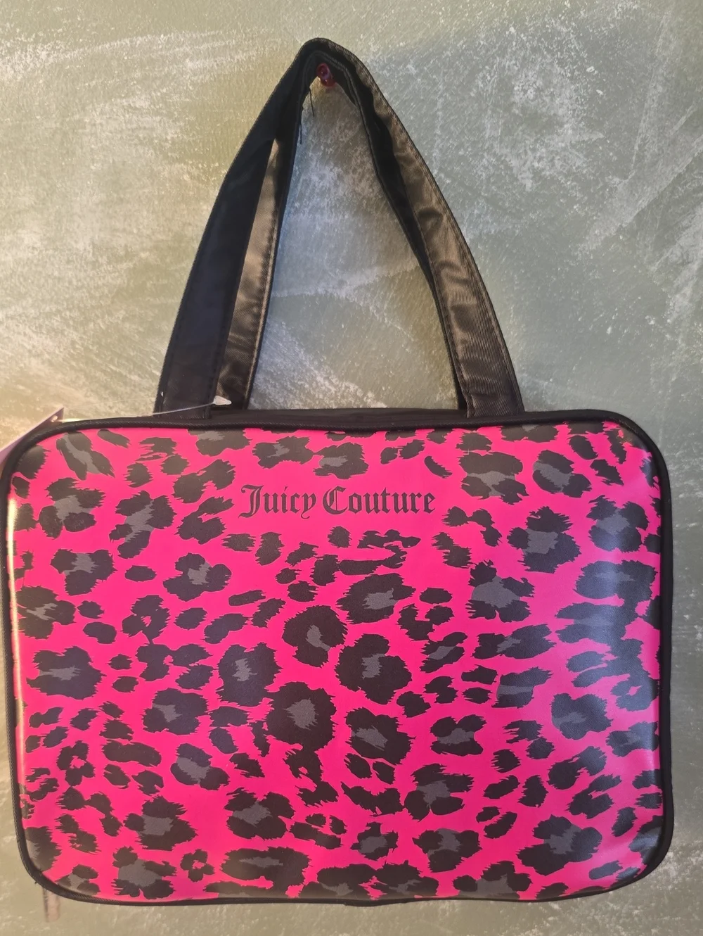 Juicy Couture Hot Pink/Black Makeup Organizer Travel Essetials New